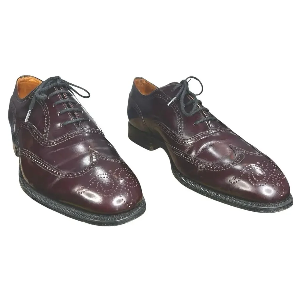 Church’s Burwood Custom Grade Wide Burgundy Brogue Oxfords  Size 7.5 E